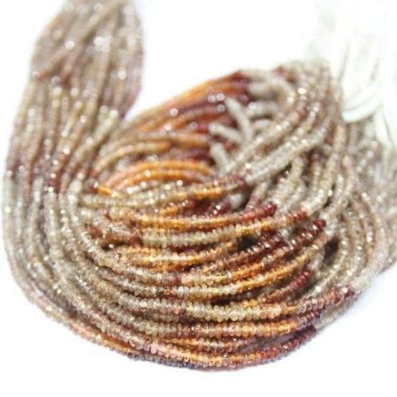 1 strand multi sapphire rondelle faceted 14'' long strand gemstone beads, jewelry supplies for jewelry making, bulk beads, for meditation jewellery for Reiki Healing  gemstone 3mm