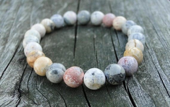AAA++ Rare Quality Galaxy Jasper Bracelet | Gemstone Bracelet | Beaded Bracelet | Womens bracelet | Mens Bracelet | Multicolor Bracelet | Yoga Bracelet 8mm 7" Strand. Code- TJH304