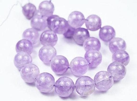 1 strand lavender amethyst round ball smooth 16'' long strand gemstone beads, jewelry supplies for jewelry making, bulk beads, for meditation jewellery for Reiki Healing  gemstone 16mm