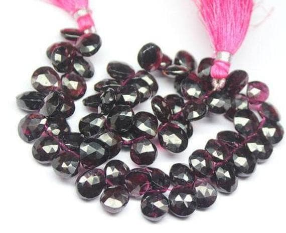 1 strand rhodolite garnet pear drop faceted 8'' long strand gemstone beads, jewelry supplies for jewelry making, bulk beads, for meditation jewellery for Reiki Healing  gemstone 10mm