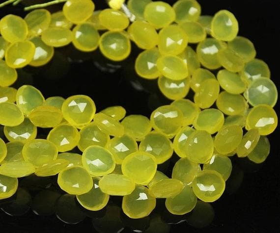 1 strand yellow chalcedony heart drop faceted 8'' long strand gemstone beads, jewelry supplies for jewelry making, bulk beads, for meditation jewellery for Reiki Healing  gemstone 10mm to 11mm