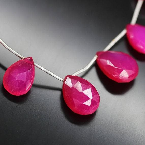 1 strand chalcedony pear drop faceted 8'' long strand gemstone beads, jewelry supplies for jewelry making, bulk beads, for meditation jewellery for Reiki Healing  gemstone size 13mm to 17mm