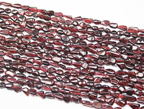 1 strand red garnet tumbled, freeform smooth 18'' long strand gemstone beads, jewelry supplies for jewelry making, bulk beads, for meditation jewellery for Reiki Healing  gemstone 9mm to 17mm