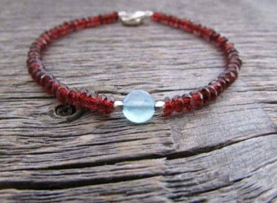 AAA++ Rare Quality Garnet Bracelet, January Birthstone Bracelet, Garnet Jewelry, Chalcedony Bracelet, Gemstone Bracelet, Bead Bracelet, Stack Bracelet, Gift 3-5mm 7" Strand. Code- TJH376