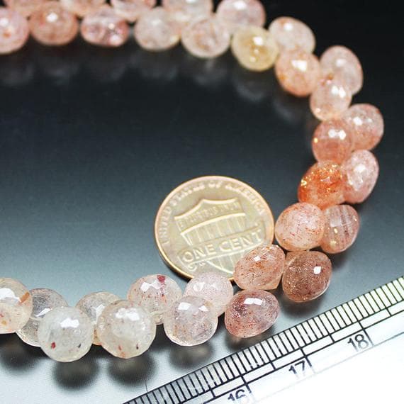 1 strand natural sunstone onion drop faceted 8'' long strand gemstone beads, jewelry supplies for jewelry making, bulk beads, for meditation jewellery for Reiki Healing  gemstone 10mm to 12mm