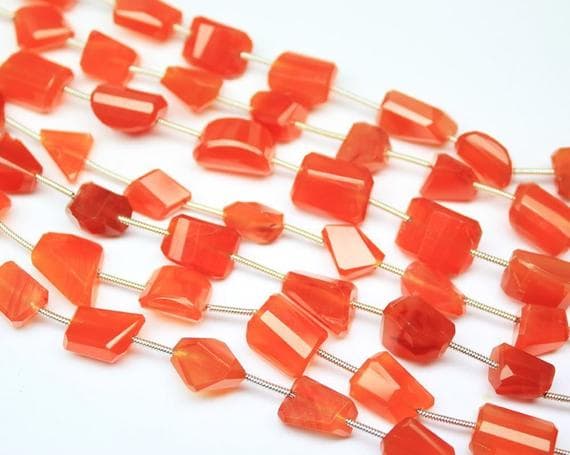 1 strand carnelian tumbled, freeform faceted 12 pieces strand gemstone beads, jewelry supplies for jewelry making, bulk beads, for meditation jewellery for Reiki Healing  gemstone 6mm to 10mm
