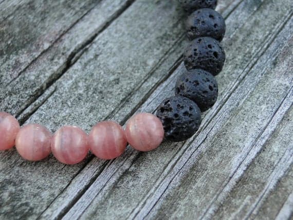 AAA++ Rare Quality Volcanic Rock Bracelet, Gemstone Bracelet, Beaded Bracelet, Yoga Bracelet 8mm 7" Strand. Code- TJH298