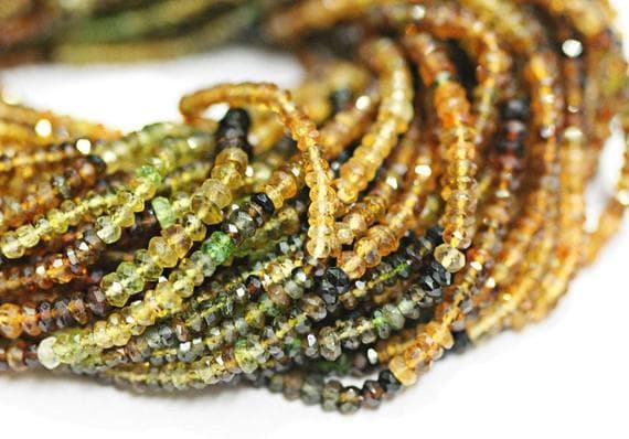 1 strand petro tourmaline rondelle faceted 14'' long strand gemstone beads, jewelry supplies for jewelry making, bulk beads, for meditation jewellery for Reiki Healing  gemstone 3mm