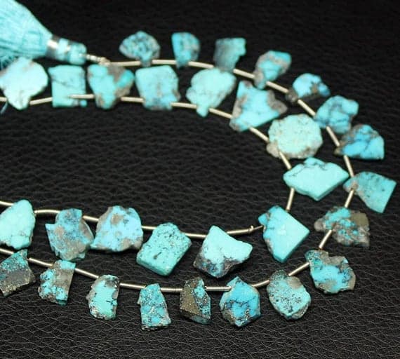 1 strand arizona turquoise slice chipssmooth 8'' long strand gemstone beads, jewelry supplies for jewelry making, bulk beads, for meditation jewellery for Reiki Healing  gemstone 6mm to 7mm