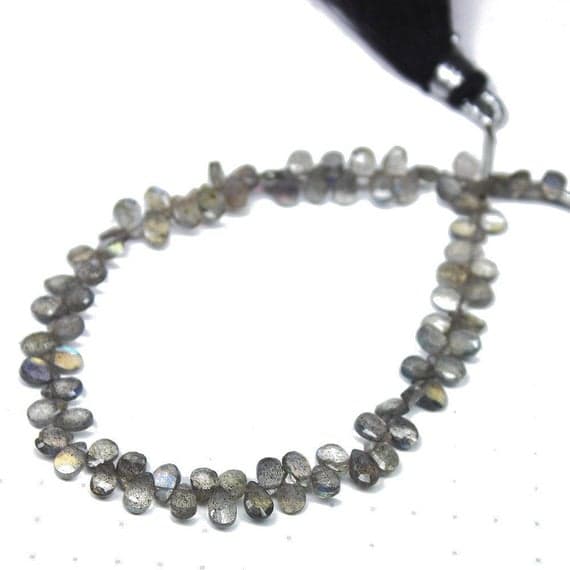 1 strand blue labradorite tear drop faceted 7'' long strand gemstone beads, jewelry supplies for jewelry making, bulk beads, for meditation jewellery for Reiki Healing  gemstone 5mm