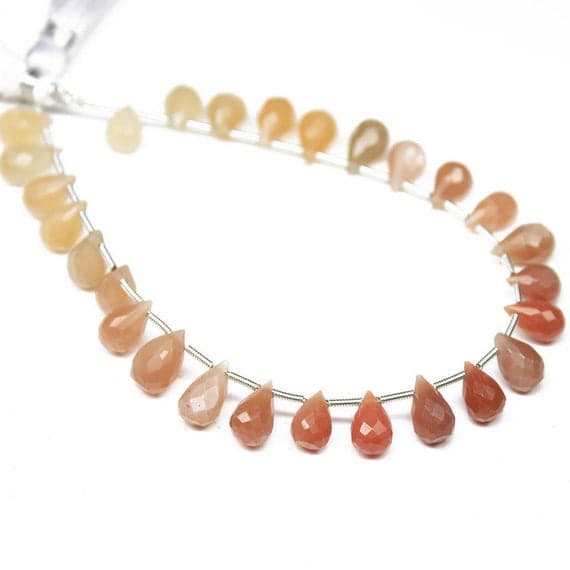 1 strand multi moonstone tear drop faceted 8'' long strand gemstone beads, jewelry supplies for jewelry making, bulk beads, for meditation jewellery for Reiki Healing  gemstone 10mm