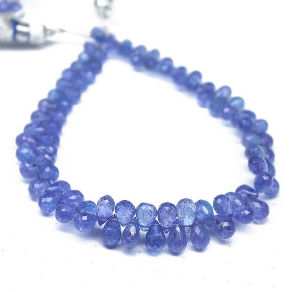 1 strand blue tanzanite tear drop faceted 8'' long strand gemstone beads, jewelry supplies for jewelry making, bulk beads, for meditation jewellery for Reiki Healing  gemstone 5mm to 8mm