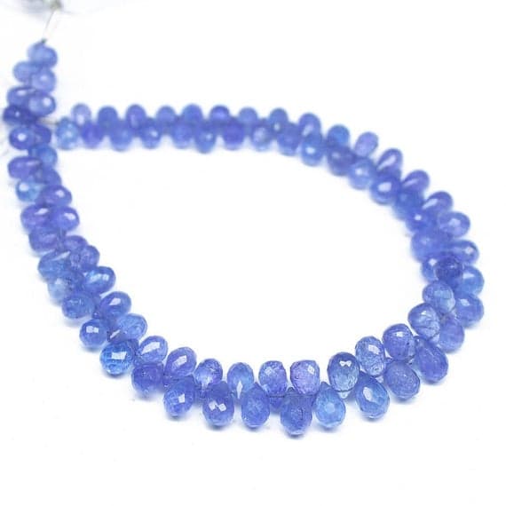1 strand blue tanzanite tear drop faceted 8'' long strand gemstone beads, jewelry supplies for jewelry making, bulk beads, for meditation jewellery for Reiki Healing  gemstone 5mm to 8mm