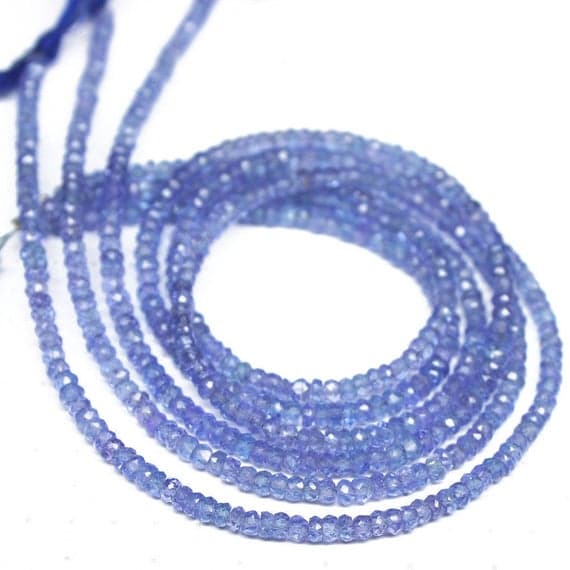 1 strand blue tanzanite rondelle faceted 13'' long strand gemstone beads, jewelry supplies for jewelry making, bulk beads, for meditation jewellery for Reiki Healing  gemstone 3mm