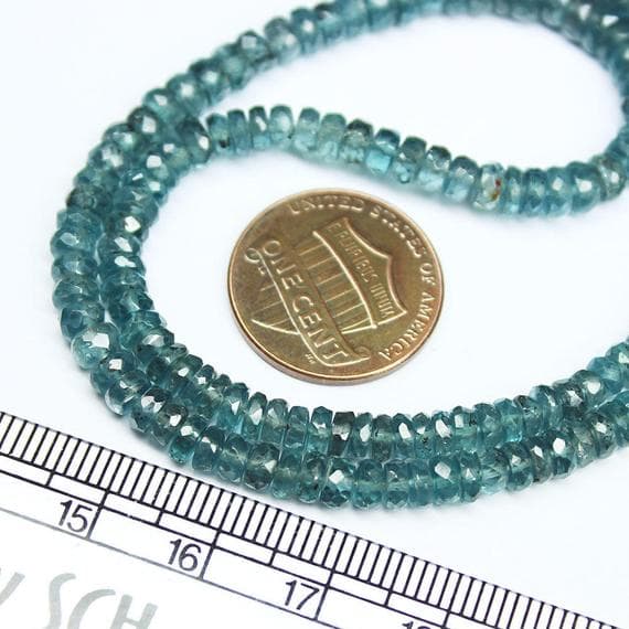 1 strand blue kyanite rondelle faceted 18'' long strand gemstone beads, jewelry supplies for jewelry making, bulk beads, for meditation jewellery for Reiki Healing  gemstone 3mm to 5mm