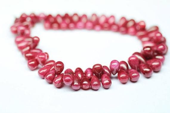 1 strand natural longido ruby tear drop smooth 8'' long strand gemstone beads, jewelry supplies for jewelry making, bulk beads, for meditation jewellery for Reiki Healing  gemstone 8mm to 11mm