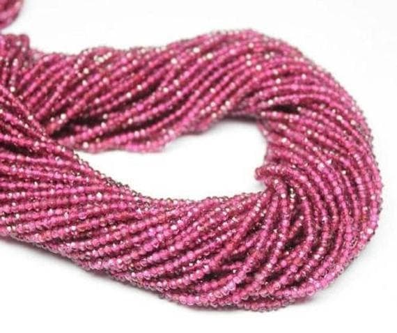 1 strand rhodolite garnet rondelle faceted 14'' long strand gemstone beads, jewelry supplies for jewelry making, bulk beads, for meditation jewellery for Reiki Healing  gemstone size 3mm