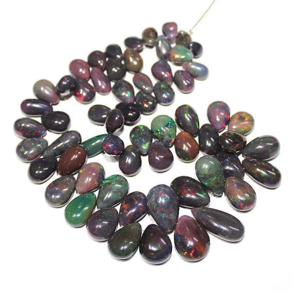 1 strand black opal pear drop smooth 12'' long strand gemstone beads, jewelry supplies for jewelry making, bulk beads, for meditation jewellery for Reiki Healing  gemstone 8mm to 17mm