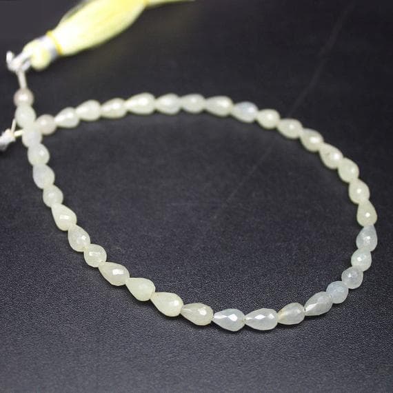 1 strand shaded yellow sapphire tear drop faceted 8'' long strand gemstone beads, jewelry supplies for jewelry making,  for meditation jewellery for Reiki Healing  gemstone 5mm to 6mm