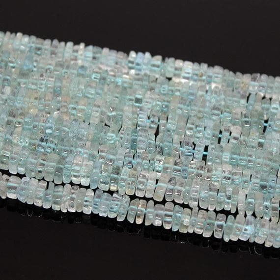 1 strand blue aquamarine square box smooth 15'' long strand gemstone beads, jewelry supplies for jewelry making, bulk beads, for meditation jewellery for Reiki Healing  gemstone 4mm