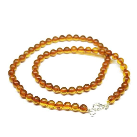 1 strand poland amber round ball smooth 18'' long strand gemstone beads, jewelry supplies for jewelry making, bulk beads, for meditation jewellery for Reiki Healing  gemstone 6.5mm