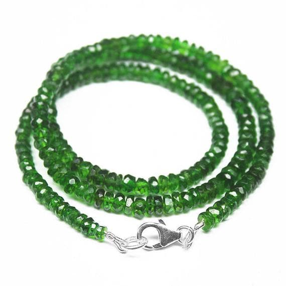 1 strand green diopside rondelle faceted 18'' long strand gemstone beads, jewelry supplies for jewelry making, bulk beads, for meditation jewellery for Reiki Healing  gemstone 4.5mm