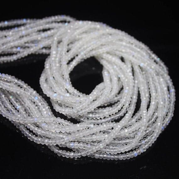 1 strand rainbow moonstone rondelle faceted 13'' long strand gemstone beads, jewelry supplies for jewelry making, bulk beads, for meditation jewellery for Reiki Healing  gemstone 2.5mm