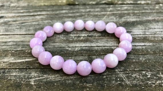 Artisan Loose 8mm Stretchable Purple Kunzite Bracelet Round, Smooth 7" for mens, womens, gf, bf & Adult.