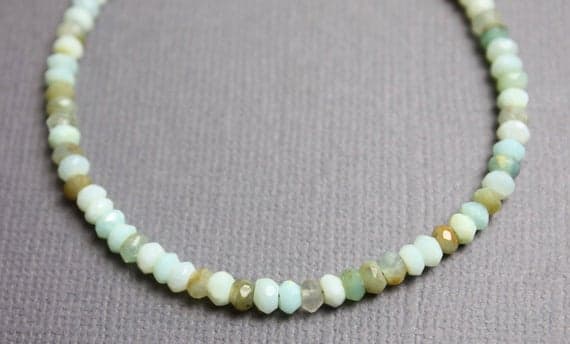 925 Steling Silver Galaxy Jewelry 4 mm Stracking blue Peruvian Opal Bracelet Rondelle, Faceted 7" for mens, womens, GF, BF, Adults.