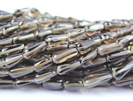 1 strand smocky quartz tear drop smooth 13'' long strand gemstone beads, jewelry supplies for jewelry making, bulk beads, for meditation jewellery for Reiki Healing  gemstone 9mm to 14mm