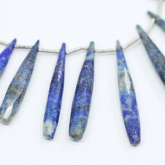 1 strand lapis lazuli tear drop faceted 3.5'' long strand gemstone beads, jewelry supplies for jewelry making,  for meditation jewellery for Reiki Healing  gemstone size 26mm to 40mm