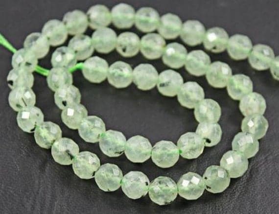 1 strand prehnite round ball faceted 16'' long strand gemstone beads, jewelry supplies for jewelry making, bulk beads, for meditation jewellery for Reiki Healing  gemstone size 8mm