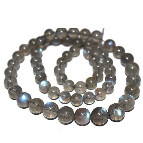 1 strand labradorite round ball smooth 16'' long strand gemstone beads, jewelry supplies for jewelry making, bulk beads, for meditation jewellery for Reiki Healing  gemstone size 6mm to 8mm