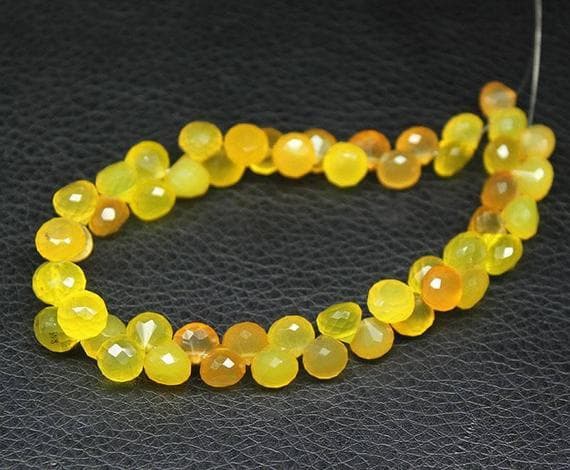 1 strand chalcedony onion drop faceted 8'' long strand gemstone beads, jewelry supplies for jewelry making, bulk beads, for meditation jewellery for Reiki Healing  gemstone size 5mm to 8mm