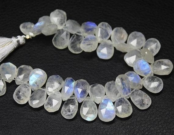 1 strand rainbow moonstone pear drop faceted 8'' long strand gemstone beads, jewelry supplies for jewelry making,  for meditation jewellery for Reiki Healing  gemstone size 14mm to 18mm