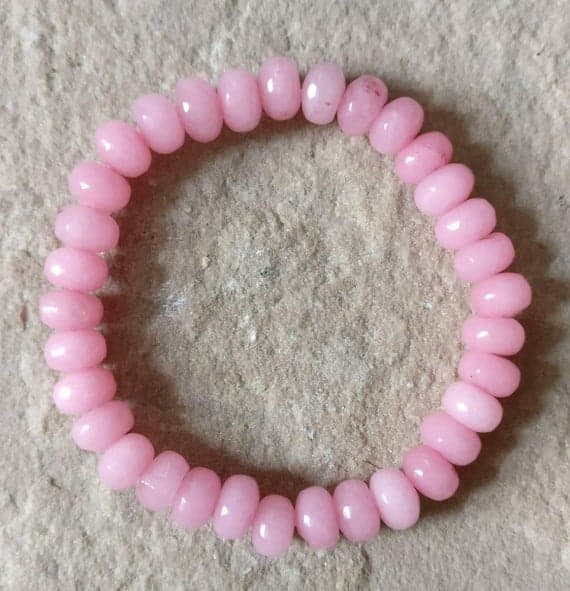 Positive Energy 5x8mm Pink Morganite Stretchable Bracelet Round, Smooth 18cm for mens, womens, gf, bf and adults.