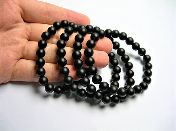 Black onyx matte - 8mm Round beads - 23 beads - 1 set - A quality Code- WAR6930