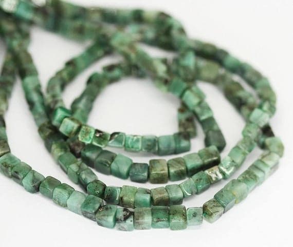 1 strand emerald square box smooth 16'' long strand gemstone beads, jewelry supplies for jewelry making, bulk beads, for meditation jewellery for Reiki Healing  gemstone size 5mm