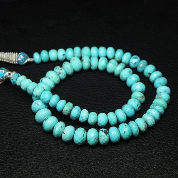 1 strand arizona turquoise rondelle faceted 16'' long strand gemstone beads, jewelry supplies for jewelry making,  for meditation jewellery for Reiki Healing  gemstone size 8mm to 11mm