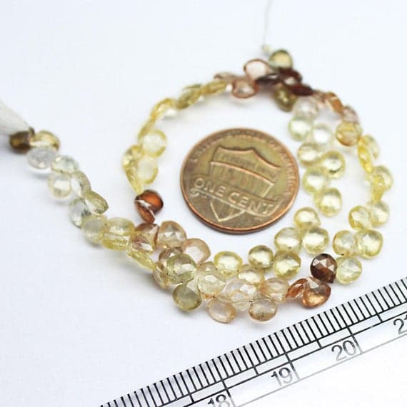 1 strand zircon heart drop faceted 9'' long strand gemstone beads, jewelry supplies for jewelry making, bulk beads, for meditation jewellery for Reiki Healing  gemstone size 5mm to 6mm