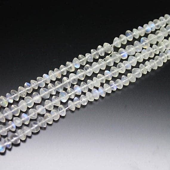 1 strand rainbow moonstone rondelle smooth 14'' long strand gemstone beads, jewelry supplies for jewelry making, bulk beads, for meditation jewellery for Reiki Healing  gemstone size 5mm