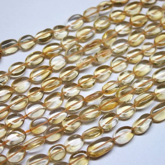1 strand citrine oval smooth 13'' long strand gemstone beads, jewelry supplies for jewelry making, bulk beads, for meditation jewellery for Reiki Healing  gemstone size 8mm to 10mm