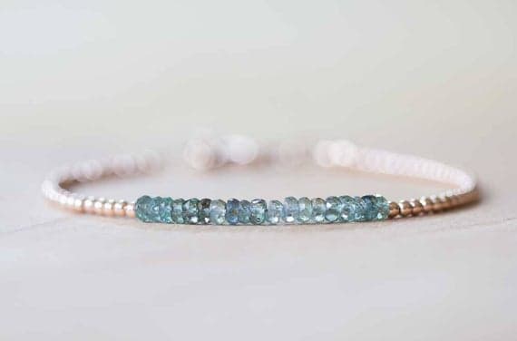 24k gold Positive Energy 3-3.5mm Green Green Sapphire stacking Bracelet Rondelle , Faceted 18cm for mens, womens, gf, bf and adults.