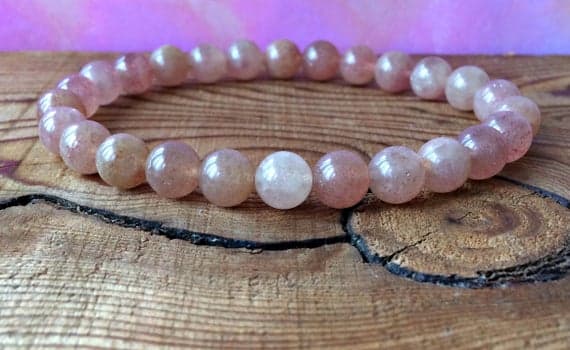 top quality 8mm Stretchable Pink Lepidocrocite  &  Strawberry Quartz Bracelet Round, Smooth 7" for mens, womens, gf, bf & Adult.