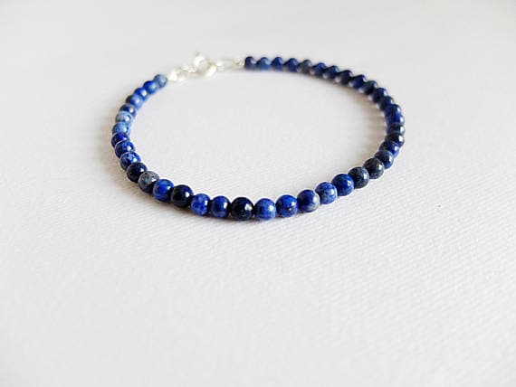 AAA++ Rare Quality Lapis,Deep Blue Bracelet,Lapis Lazuli skinny Stacking Bracelet,Blue Bracelet,Lapis Lazuli Silver Plated Bracelet ,stacking Bracelet,Dainty Bracelet 1 mm Code- TJH93