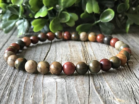 Super sale 6mm Stretchable Multi Indian Agate Bracelet Round, Smooth 7" for mens, womens, GF, BF, Adults.