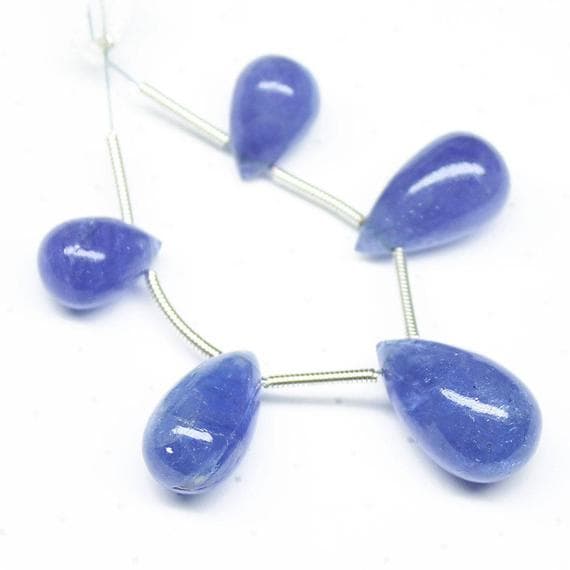 1 strand violet tanzanite tear drop smooth 5 pieces strand gemstone beads, jewelry supplies for jewelry making,  for meditation jewellery for Reiki Healing  gemstone size 11mm to 16mm