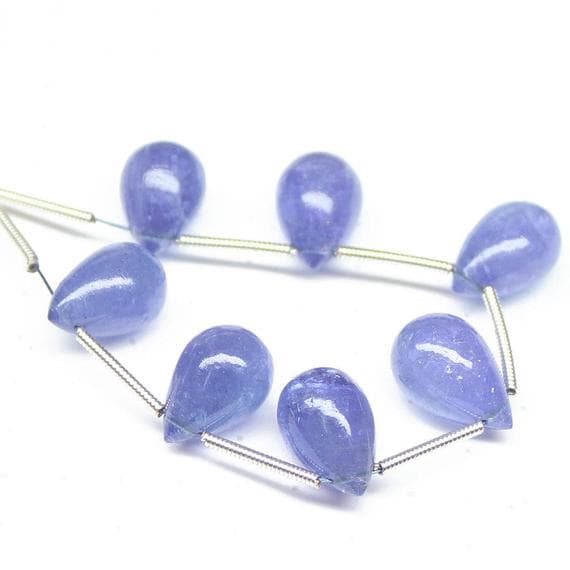 1 strand violet tanzanite tear drop smooth 7 pieces strand gemstone beads, jewelry supplies for jewelry making,  for meditation jewellery for Reiki Healing  gemstone size 11mm to 12mm