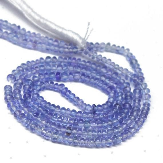1 strand tanzanite rondelle smooth 15'' long strand gemstone beads, jewelry supplies for jewelry making, bulk beads, for meditation jewellery for Reiki Healing  gemstone size 3mm