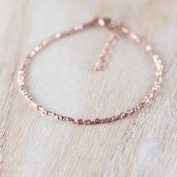 925 sterling Silver Wholesale 1.5mm stacking Golden 24k Rose Gold Bracelet Fancy, Faceted 7" for mens, womens, gf, bf & Adult.